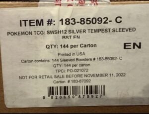 2022 SWSH12 Silver Tempest SEALED 144 Sleeved Pokemon Booster Pack Card Case