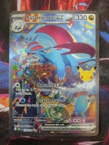30th Anniversary Salamence ex Ultra Rare Full Art Holo 156/128 EN