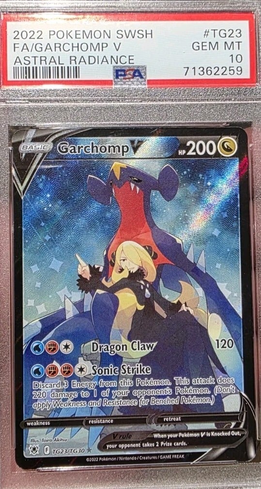 Garchomp V PSA 10 English Pokemon Card TG23 Astral Radiance 2022 Cynthia Alt Art