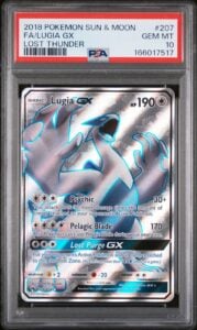 POKEMON LUGIA GX 207/214 FULL ART SUN & MOON LOST THUNDER 2018 PSA 10 GEM MINT