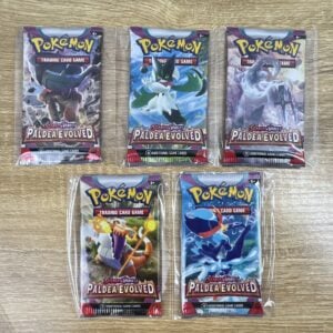 Pokémon Paldea Evolved- 5 Booster Pack Art Set- NEW SEALED – SV