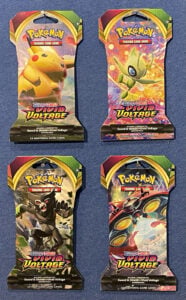 Pokémon Sword & Shield Vivid Voltage Sealed Sleeved Booster Pack Art Set of 4