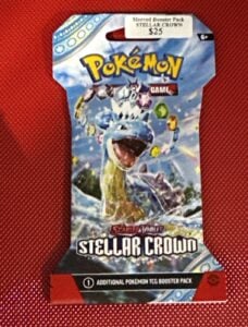 Pokemon TCG Stellar Crown Sleeved Booster Pack Lapras Art English 10 Cards 2024