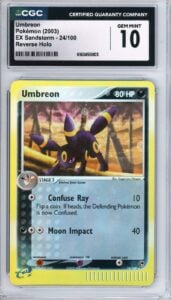 Umbreon Reverse Holo 2003 Pokemon EX Sandstorm #24/100 CGC10